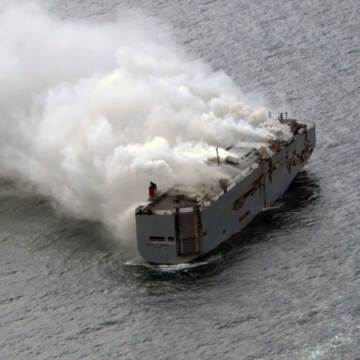 One Dead as Cargo Ship Carrying 3,000 Cars Catches Fire off Dutch Coast